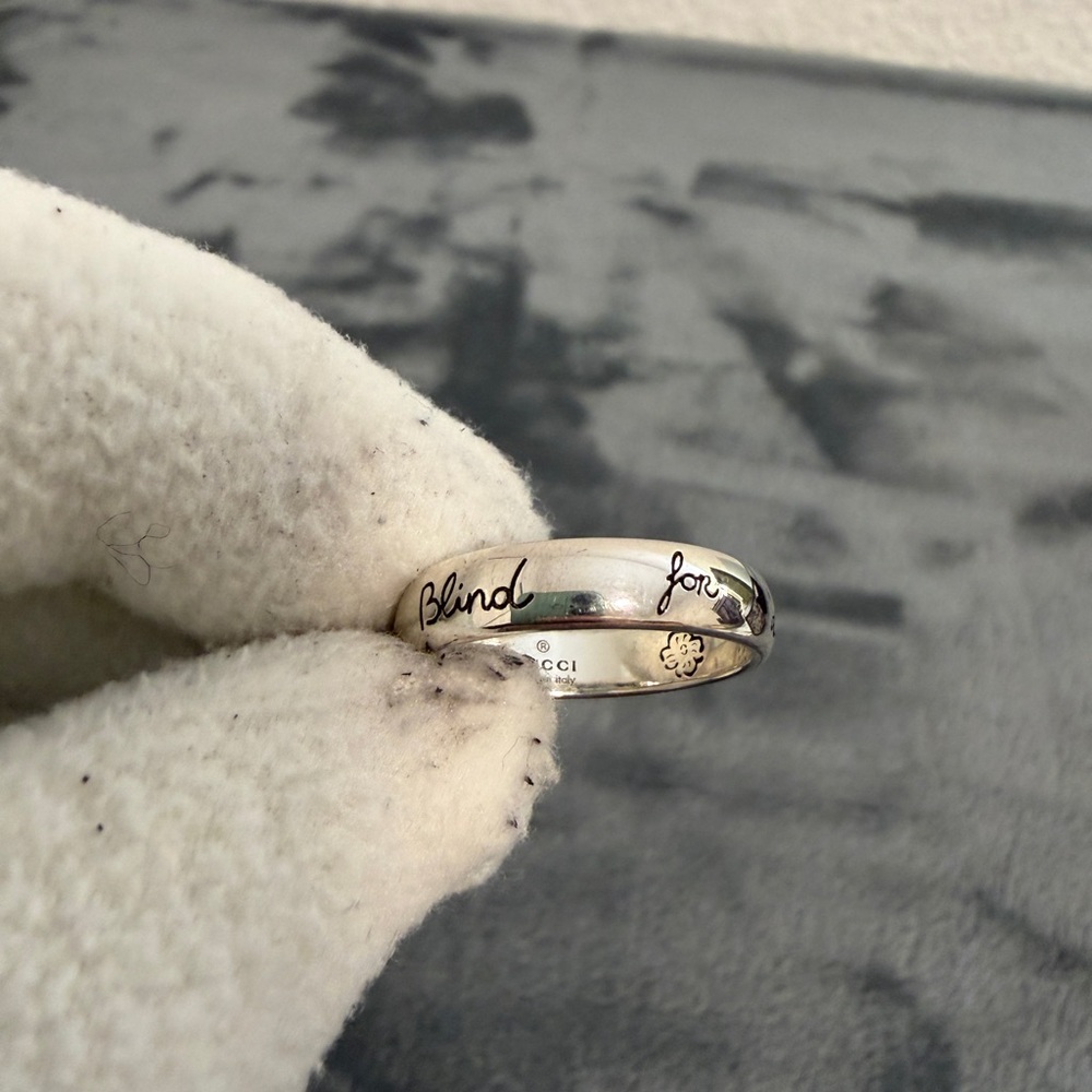 Brand New Gucci Blind for Love Sterling Silver 925 Ring Size 25 (US 11) - Picture 2 of 10
